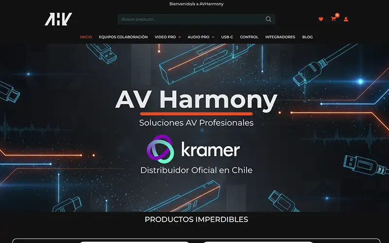 AV Harmony website — professional AV distributor